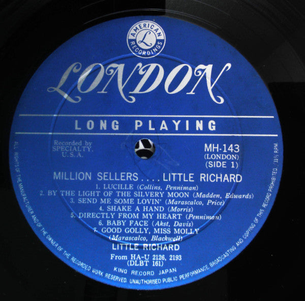 Little Richard - Million Sellers.... (Vinyl, LP, Compilation) Good Plus (G+) / Very Good (VG)