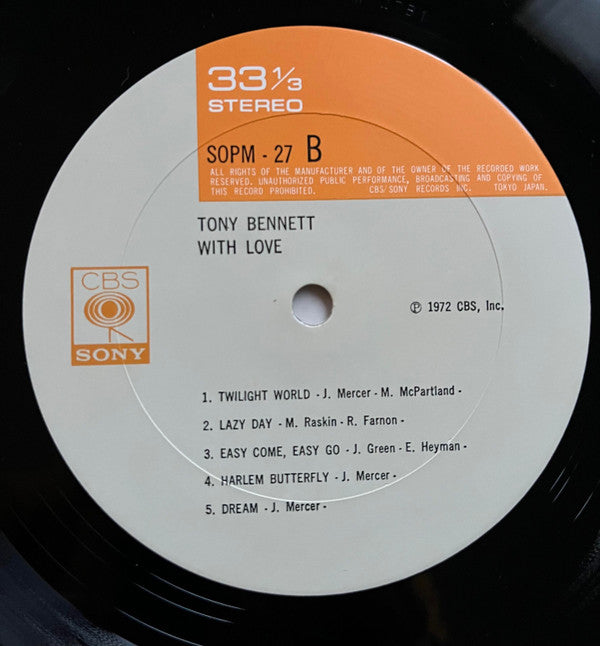 Tony Bennett - With Love (Vinyl, LP, Stereo) Very Good Plus (VG+) / Very Good Plus (VG+)