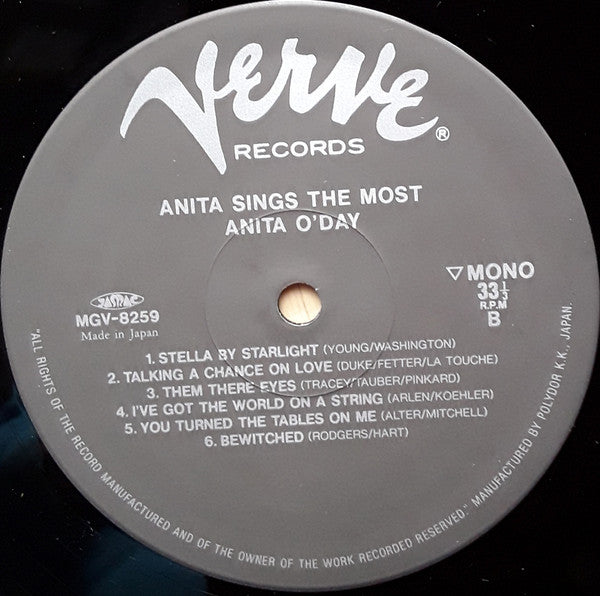 Anita O'Day - Anita Sings The Most (Vinyl, LP, Album, Reissue, Mono)
