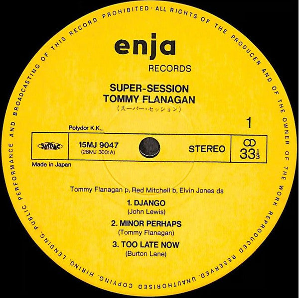 Tommy Flanagan - Super-Session (Vinyl, LP, Album, Reissue, Stereo) Near Mint (NM or M-) / Very Good Plus (VG+)