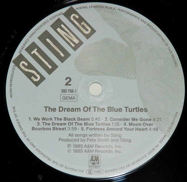 Sting - The Dream Of The Blue Turtles (Vinyl, LP, Album) Good Plus (G+) / Very Good Plus (VG+)
