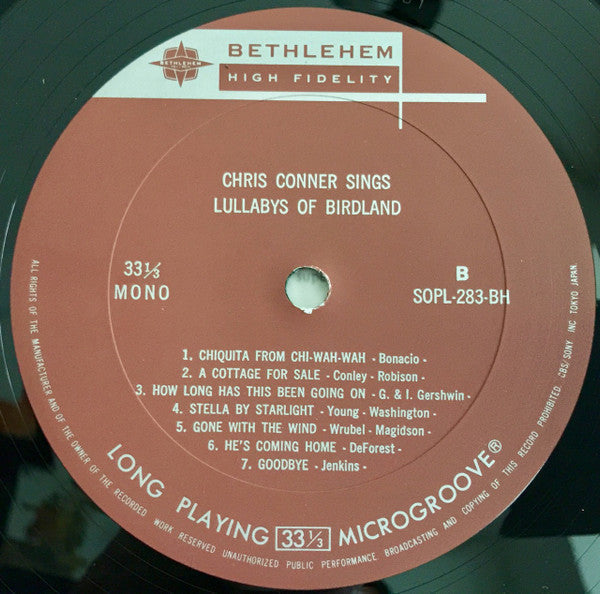 Chris Connor - Sings Lullabys Of Birdland (Vinyl, LP, Reissue, Mono) Very Good (VG) / Very Good (VG)