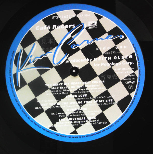 Kim Carnes - Café Racers (Vinyl, LP, Promo) Near Mint (NM or M-) / Very Good Plus (VG+)