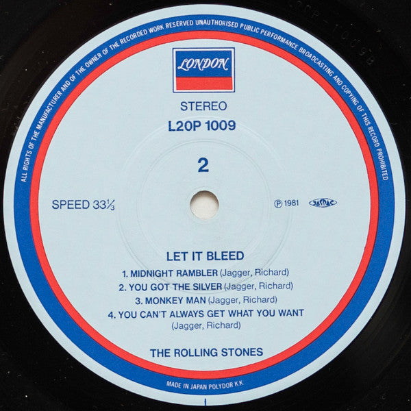 The Rolling Stones - Let It Bleed (Vinyl, LP, Album, Reissue, Stereo) Very Good Plus (VG+) / Very Good (VG)