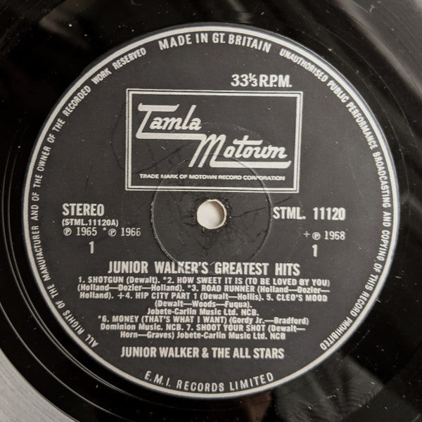 Junior Walker & The All Stars - Greatest Hits (Vinyl, LP, Compilation, Stereo) Good Plus (G+) / Good Plus (G+)