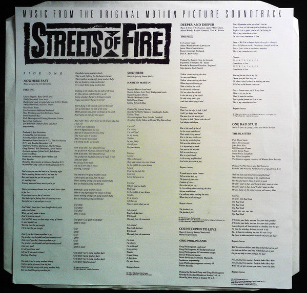 Various - Streets Of Fire - Music From The Original Motion Picture Soundtrack (Vinyl, LP, Compilation) Very Good Plus (VG+) / Very Good (VG)