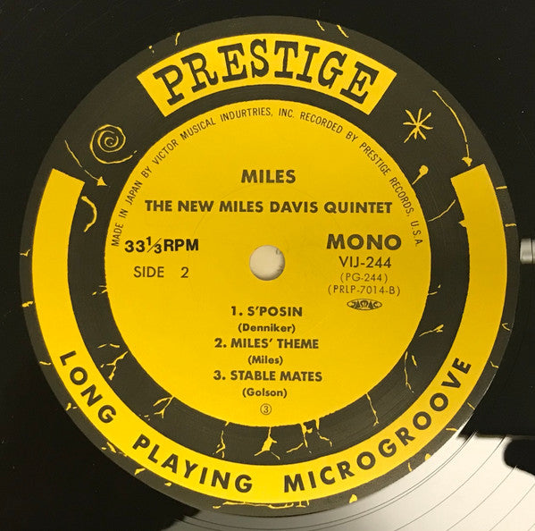 The Miles Davis Quintet - Miles (Vinyl, LP, Album, Reissue, Mono) Very Good Plus (VG+) / Very Good Plus (VG+)