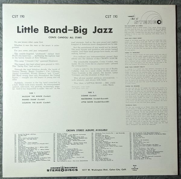 Conte Candoli All Stars - Little Band - Big Jazz (Vinyl, LP, Album,...