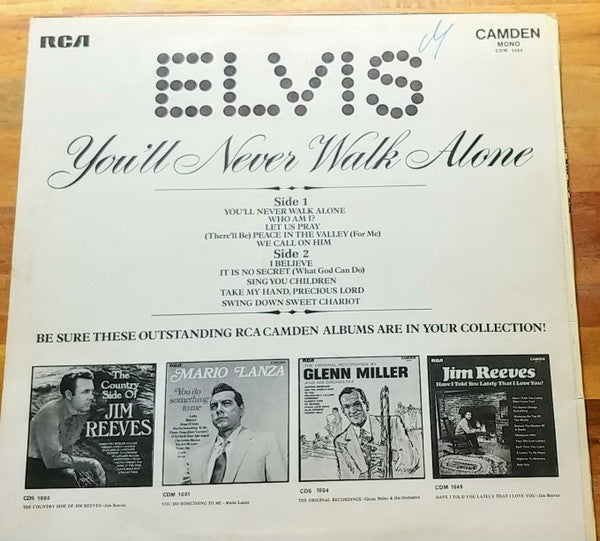 Elvis Presley - You'll Never Walk Alone (Vinyl, LP, Album, Compilation, Mono) Very Good Plus (VG+) / Very Good Plus (VG+)