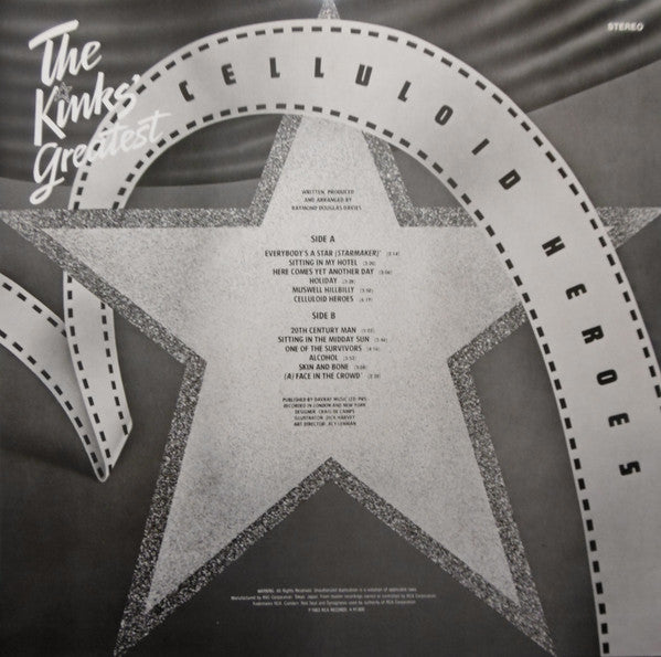 The Kinks - The Kinks' Greatest Celluloid Heroes (Vinyl, LP, Compilation) Very Good Plus (VG+) / Very Good Plus (VG+)