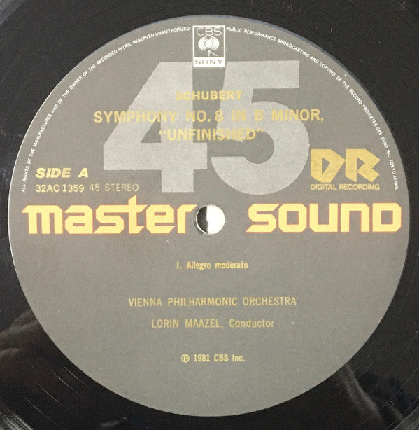 Franz Schubert - Symphony No. 8 "Unfinished" (Vinyl, LP, 45 RPM, Stereo) Very Good Plus (VG+) / Very Good Plus (VG+)