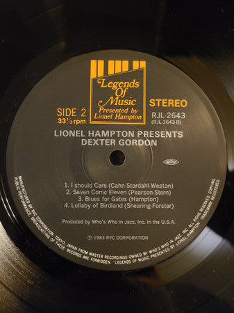 Dexter Gordon - Lionel Hampton Presents Dexter Gordon (Vinyl, LP, Album, Stereo) Very Good Plus (VG+) / Very Good Plus (VG+)