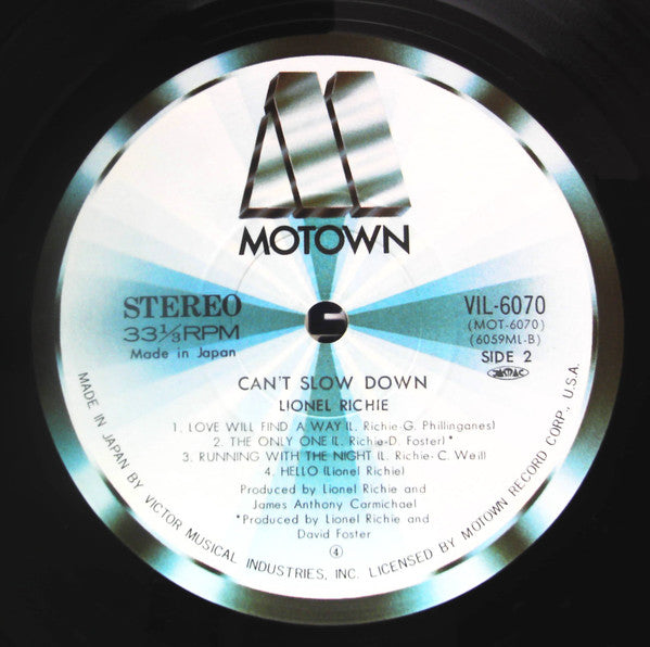 Lionel Richie - Can't Slow Down (Vinyl, LP, Album, Stereo)
