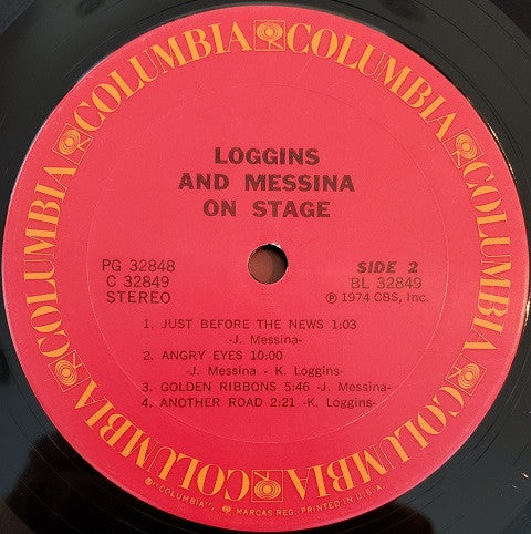 Loggins And Messina - On Stage (2xVinyl, LP, Album, Stereo) Good Plus (G+) / Near Mint (NM or M-)
