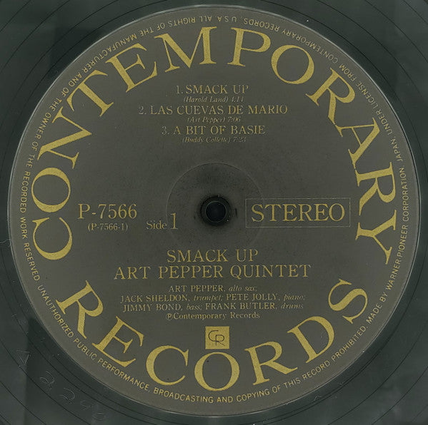 Art Pepper Quintet - Smack Up (Vinyl, LP, Album, Reissue, Stereo)