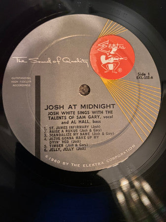Josh White - Josh At Midnight (Vinyl, LP, Album, Reissue, Mono) Good Plus (G+) / Very Good (VG)