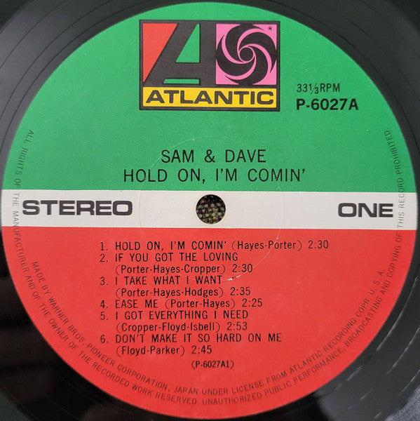 Sam & Dave - Hold On, I'm Comin' (Vinyl, LP, Album, Reissue, Stereo) Very Good Plus (VG+) / Very Good (VG)