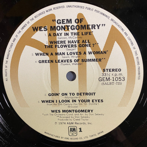 Wes Montgomery - Gem of Wes Montgomery (Vinyl, LP, Compilation)