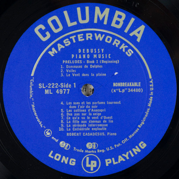 Robert Casadesus - Piano Music (Preludes Book I / Six Epigraphes Antiques / En Blanc Et Noir) (Vinyl, LP, Album) Very Good (VG) / Very Good Plus (VG+)