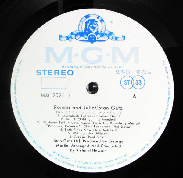 Stan Getz - Romeo And Juliet (Vinyl, LP, Album, Promo) Near Mint (NM or M-) / Very Good (VG)