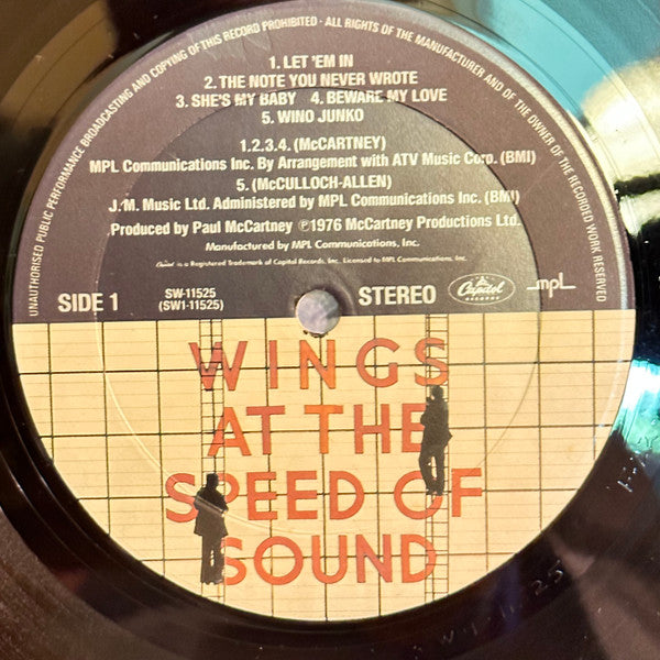 Wings (2) - Wings At The Speed Of Sound (Vinyl, LP, Album) Very Good (VG) / Very Good (VG)