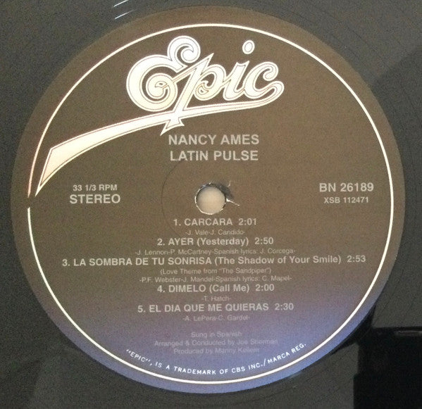 Nancy Ames - Latin Pulse (Vinyl, LP, Album, Reissue, Stereo) Good Plus (G+) / Very Good (VG)