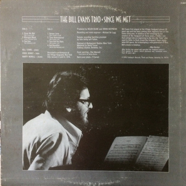 The Bill Evans Trio - Since We Met (Vinyl, LP, Album, Promo) Very Good (VG) / Good (G)