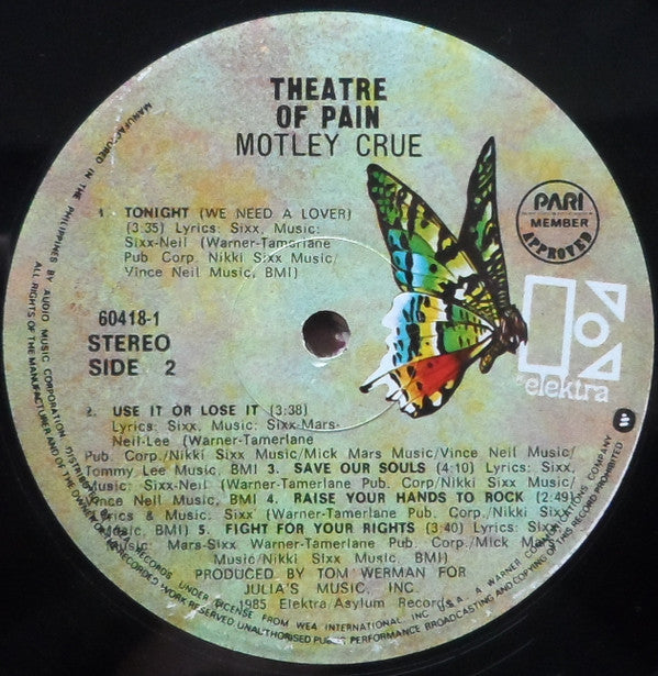 Mötley Crüe - Theatre Of Pain (Vinyl, LP, Album) Good Plus (G+) / Very Good (VG)
