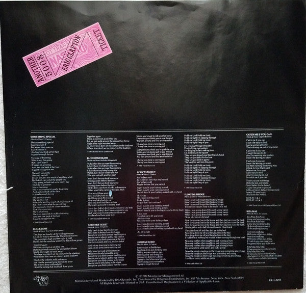 Eric Clapton - Another Ticket (Vinyl, LP, Album) Very Good (VG) / Very Good (VG)