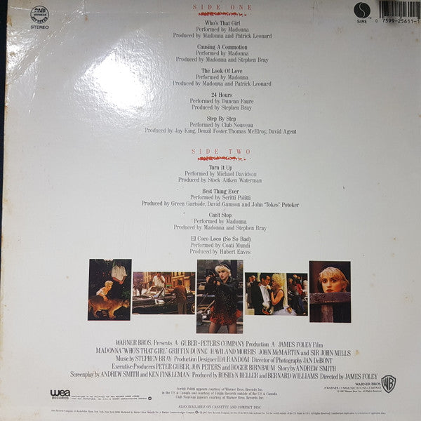 Madonna - Who's That Girl (Original Motion Picture Soundtrack) (Vinyl, LP, Album) Very Good (VG) / Very Good (VG)