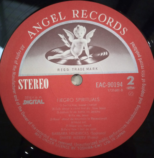 Barbara Hendricks - Barbara Hendricks Sings Spirituals (Vinyl, LP, Album) Very Good Plus (VG+) / Very Good (VG)