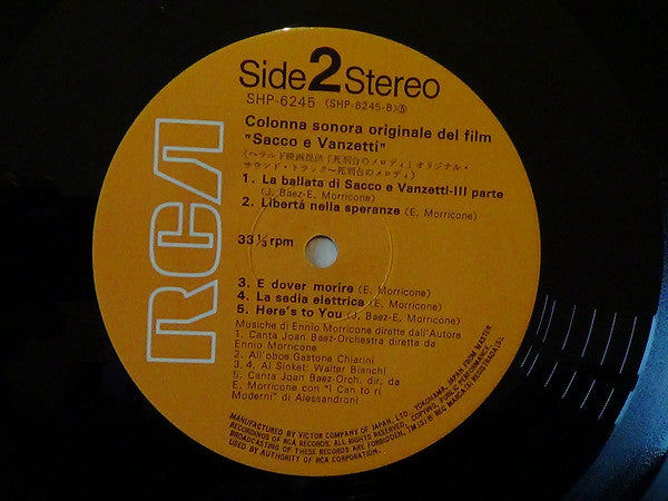 Ennio Morricone - 死刑台のメロディ = Sacco E Vanzetti (Colonna Sonora Originale Del Film) (Vinyl, LP, Album, Reissue) Very Good (VG) / Good Plus (G+)