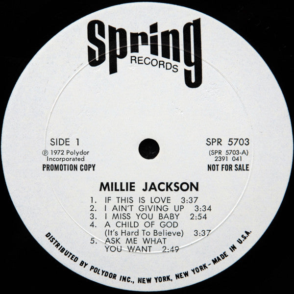 Millie Jackson - Millie Jackson (Vinyl, LP, Album, Promo) Very Good (VG) / Good Plus (G+)