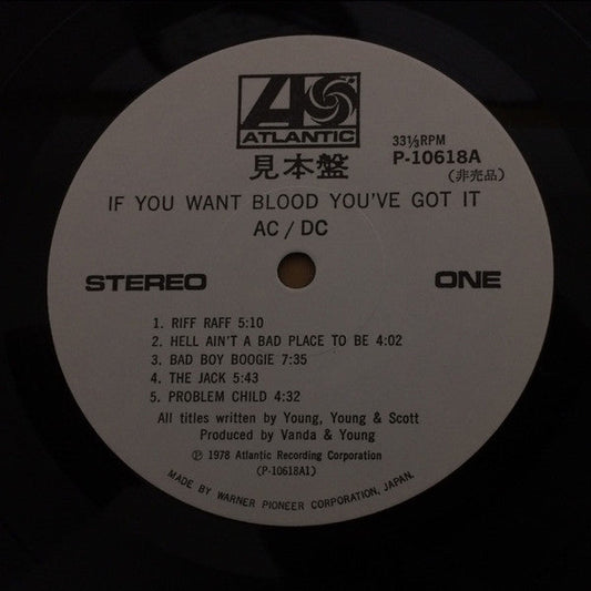 AC/DC - If You Want Blood You've Got It (Vinyl, LP, Album, Promo)