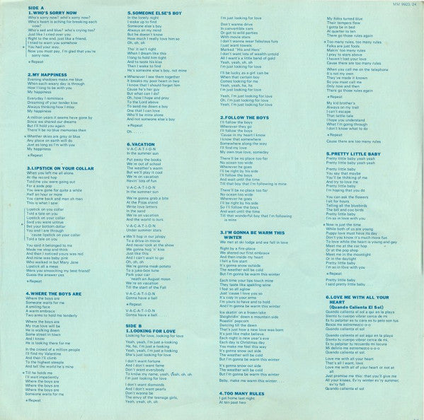 Connie Francis - Perfect Vacation With Connie Francis (2xVinyl, LP, Compilation, Stereo) Very Good Plus (VG+) / Very Good (VG)