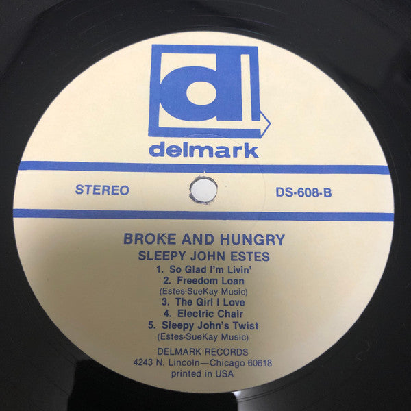 Sleepy John Estes - Broke And Hungry (Vinyl, LP, Album, Stereo) Very Good Plus (VG+) / Very Good Plus (VG+)