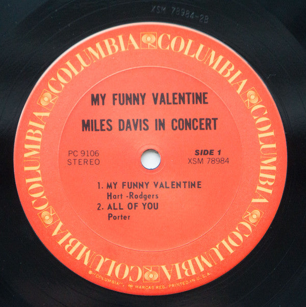 Miles Davis - My Funny Valentine - Miles Davis In Concert (Vinyl, LP, Album, Reissue) Very Good Plus (VG+) / Very Good Plus (VG+)