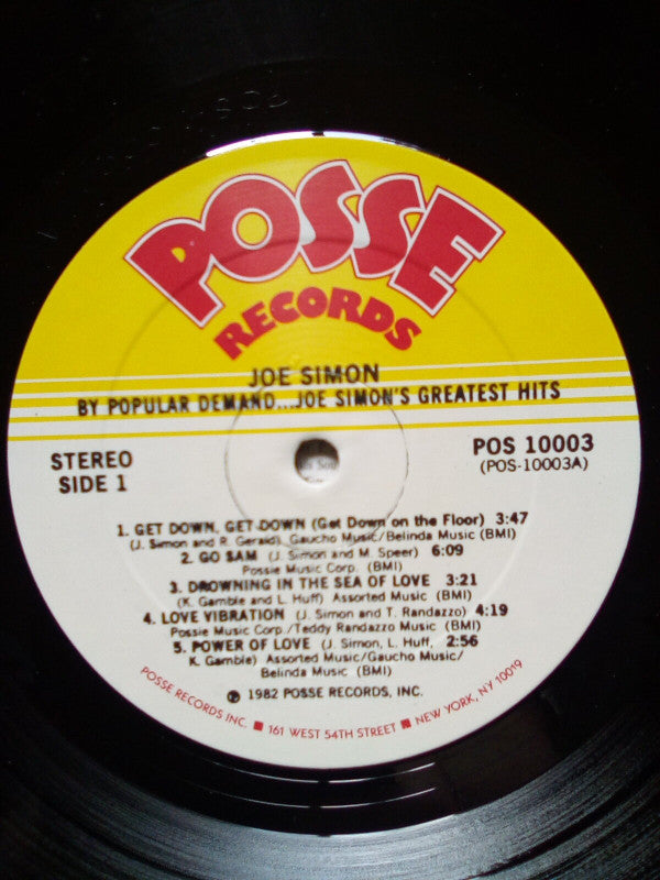 Joe Simon - By Popular Demand...Joe Simon's Greatest Hits (Vinyl, LP, Compilation, Stereo) Very Good (VG) / Very Good (VG)