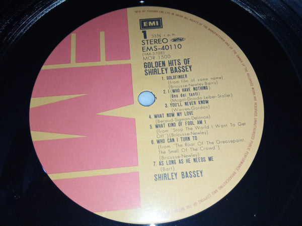 Shirley Bassey - Golden Hits Of Shirley Bassey (Vinyl, LP, Compilation, Stereo) Very Good Plus (VG+) / Very Good Plus (VG+)