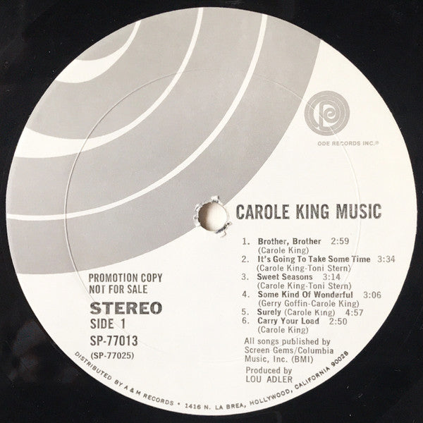 Carole King - Music (Vinyl, LP, Album, Promo) Good Plus (G+) / Good Plus (G+)