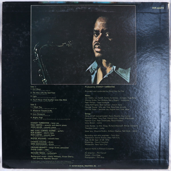 Stanley Turrentine - The Man With The Sad Face (Vinyl, LP, Album, Promo) Very Good Plus (VG+) / Very Good Plus (VG+)