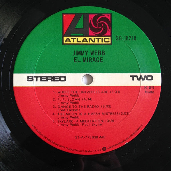 Jimmy Webb - El Mirage (Vinyl, LP, Album) Very Good Plus (VG+) / Good Plus (G+)