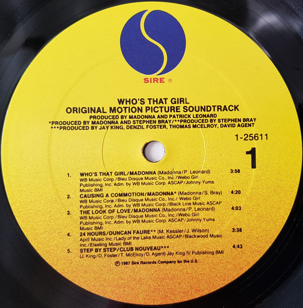 Madonna - Who's That Girl (Original Motion Picture Soundtrack) (Vinyl, LP, Album) Very Good Plus (VG+) / Very Good Plus (VG+)