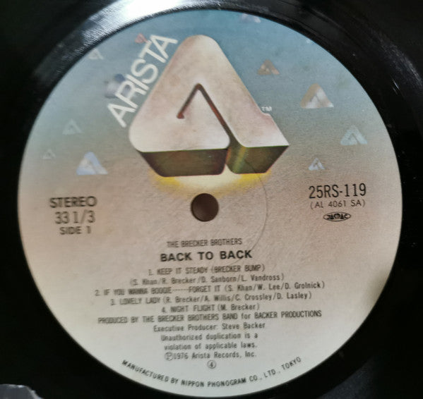 The Brecker Brothers - Back To Back (Vinyl, LP, Album, Reissue, Stereo) Very Good Plus (VG+) / Very Good Plus (VG+)