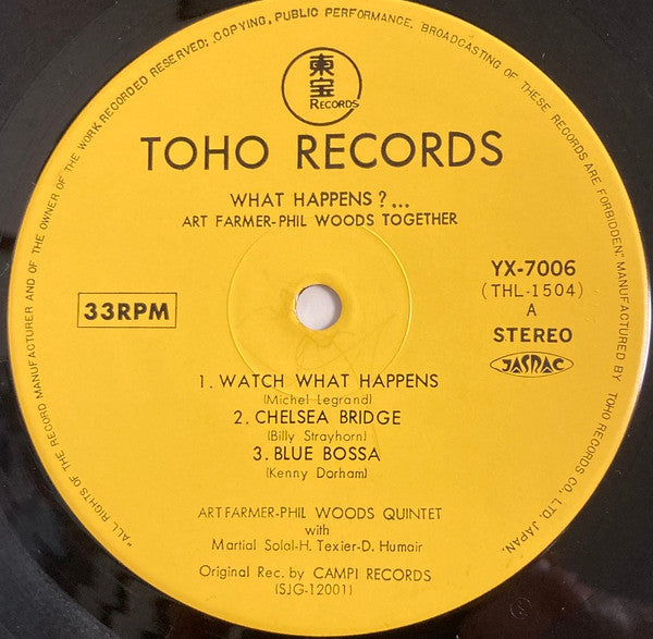 Art Farmer - What Happens ?... (Vinyl, LP, Album, Stereo) Very Good Plus (VG+) / Very Good Plus (VG+)