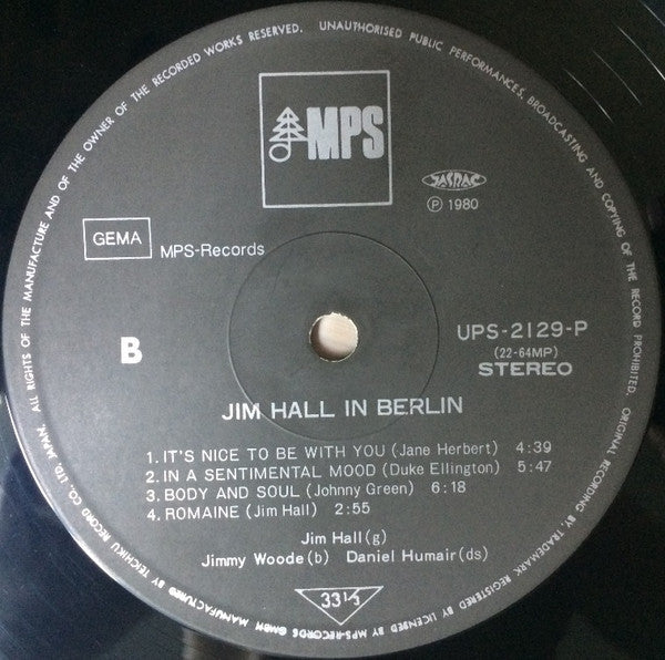 Jim Hall - It's Nice To Be With You (Vinyl, LP, Album, Reissue, Stereo) Very Good Plus (VG+) / Very Good (VG)