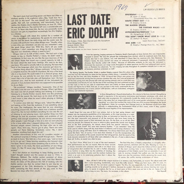 Eric Dolphy - Last Date (Vinyl, LP, Album, Reissue, Stereo)