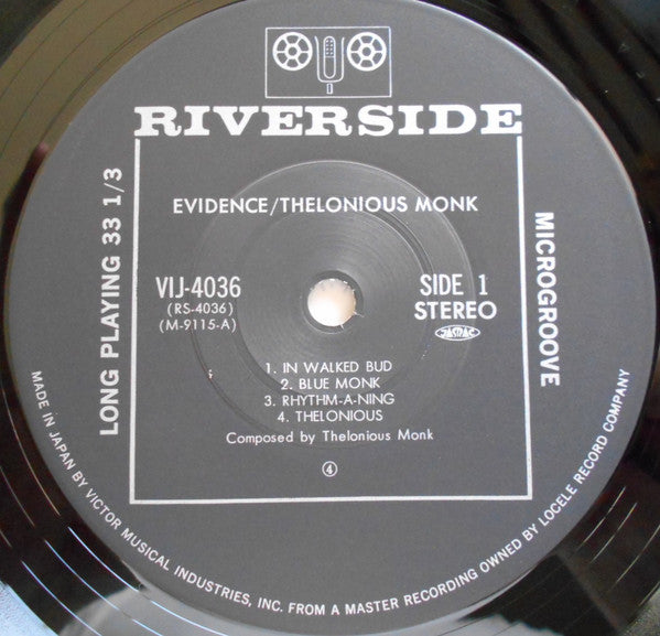 Thelonious Monk - Evidence (Vinyl, LP, Album) Very Good Plus (VG+) / Very Good (VG)
