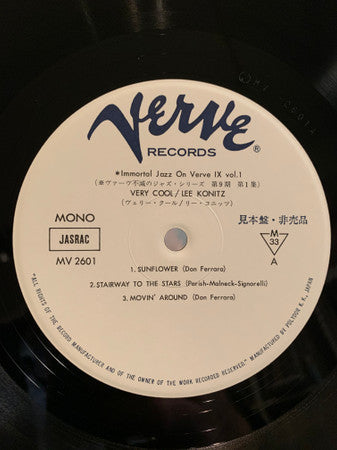 Lee Konitz - Very Cool (Vinyl, LP, Album, Promo, Reissue, Mono) Very Good Plus (VG+) / Very Good Plus (VG+)