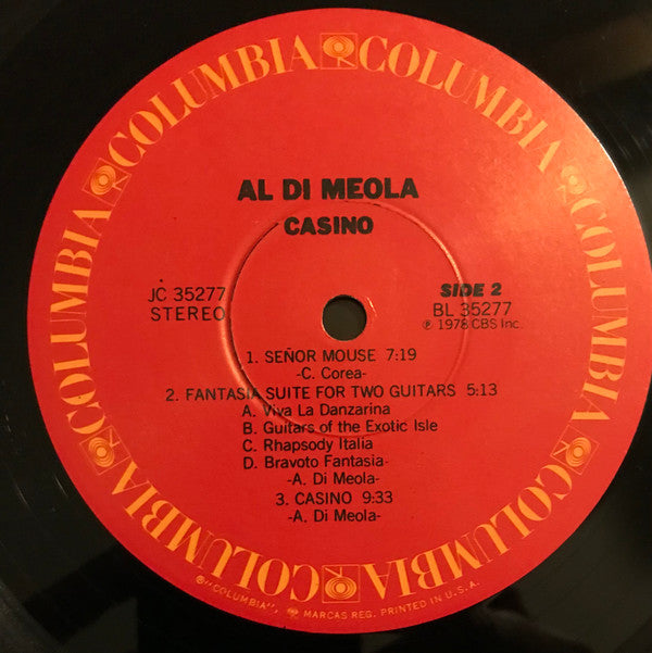 Al Di Meola - Casino (Vinyl, LP, Album) Very Good (VG) / Very Good Plus (VG+)